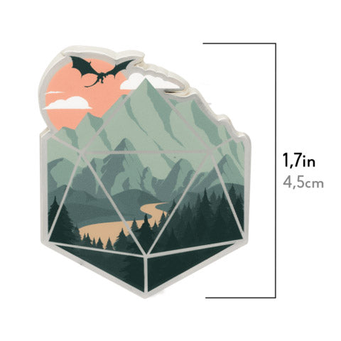 A d20 Scene Pin