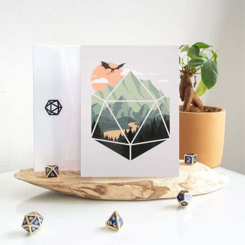 A D20 Scene Greeting Card