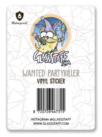 Wanted Partykiller Sticker