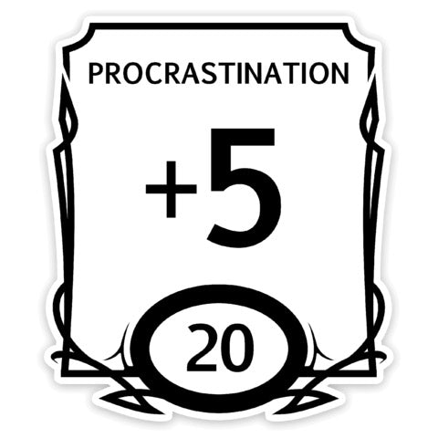 Stat Block Procrastination Sticker