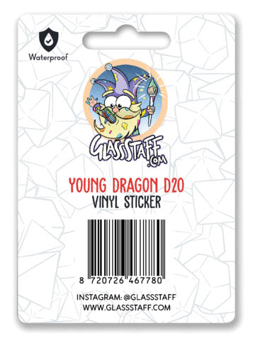Young Dragon d20 Sticker
