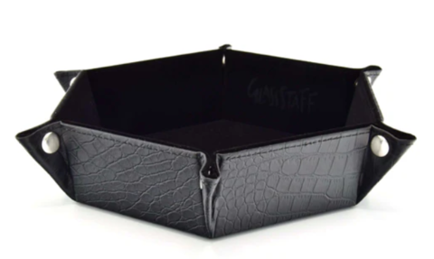 Hexagonal Foldable Rolling Tray - Dragon Skin Black