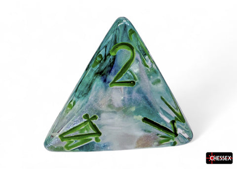 Chessex Borealis Luminary Würfelset – Kelp mit hellgrüner Schrift (7-teilig)