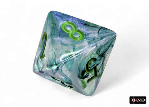 Chessex Borealis Luminary Würfelset – Kelp mit hellgrüner Schrift (7-teilig)
