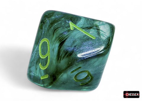 Chessex Borealis Luminary Würfelset – Kelp mit hellgrüner Schrift (7-teilig)