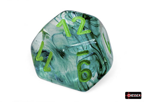 Chessex Borealis Luminary Würfelset – Kelp mit hellgrüner Schrift (7-teilig)