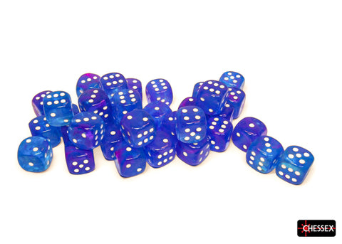 Nebula® 12mm d6 Aura™/white Luminary™ Dice Block™ (36 dice)