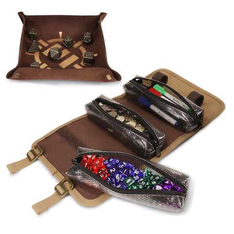 ENHANCE Venture™ Canvas Dice Roll Case – Würfeltasche mit Dice Tray & Zubehörfächern