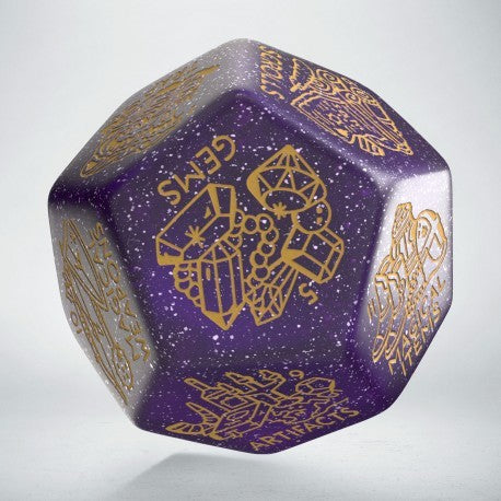 Viridian Jumbo Dice Treasure Generator Die D12 Shimmering Purple