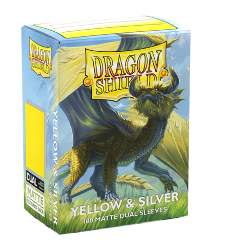 Dragon Shield Standard Sleeves - Dual Matte Yellow & Silver (100 Sleeves)