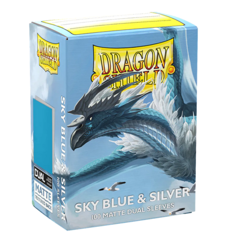 Dragon Shield Standard Hüllen - Dual Matte Sky Blue & Silver (100 Hüllen)