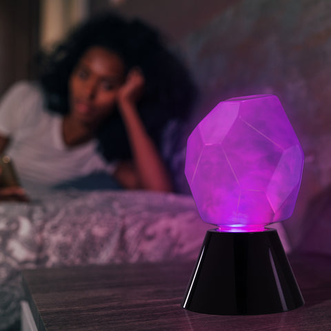 ENHANCE Tabletop Crystal Lamp - Portable Crystal Light with Swirling RGB Lighting Effect