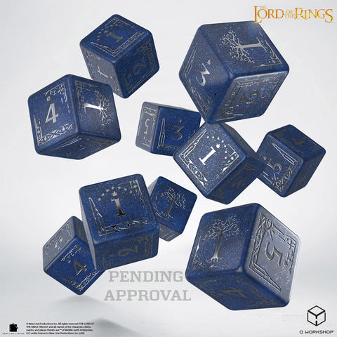 Q WORKSHOP The Lord of the Rings: Gondor Dice Set – Dark Blue/Silver (10x D6)