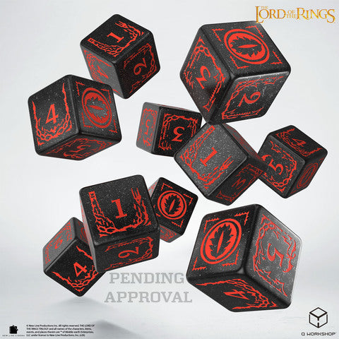 Q WORKSHOP The Lord of the Rings: Mordor Dice Set – Black/Red (10x D6)