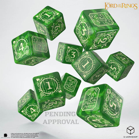 Q WORKSHOP The Lord of the Rings: Shire Dice Set – Light Green/Beige (10x D6)