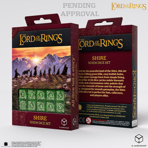 Q WORKSHOP The Lord of the Rings: Shire Dice Set – Light Green/Beige (10x D6)