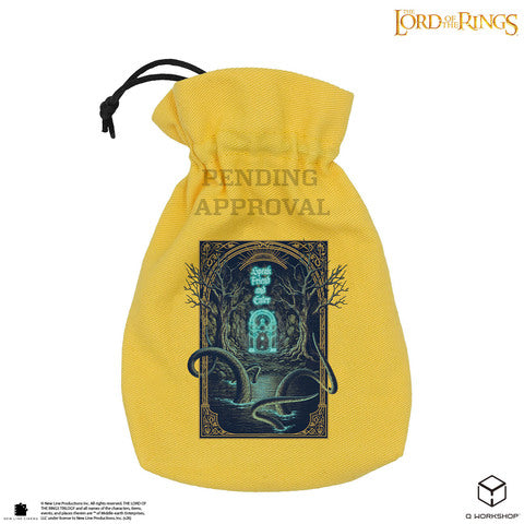 Q WORKSHOP The Lord of the Rings: Durin's Doors Cotton Dice Pouch – Golden Yellow