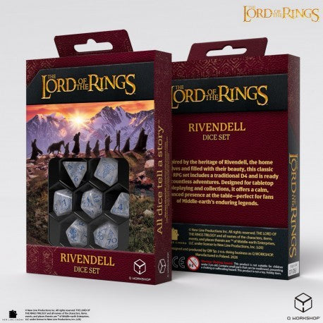 Q WORKSHOP The Lord of the Rings: Rivendell Dice Set – Water (7-piece)