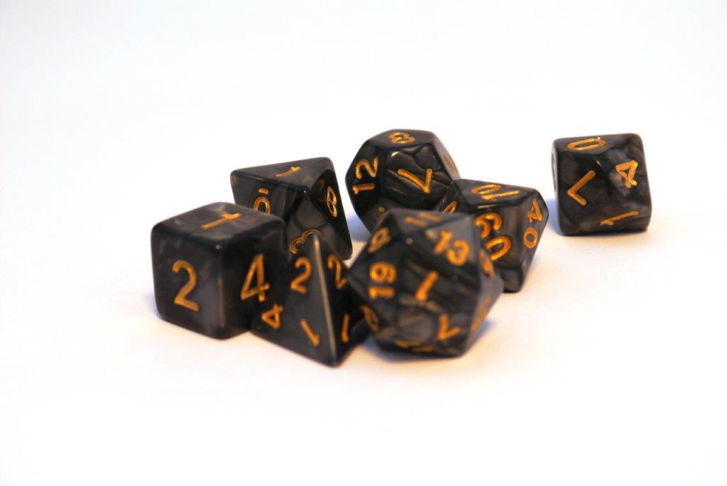 Würfelset Pearl: Black/Gold (7)