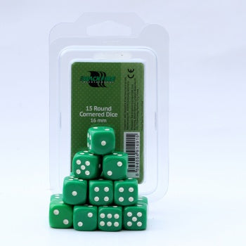 Blackfire Dice - 16mm D6 Dice Set - Green (15 Dice)
