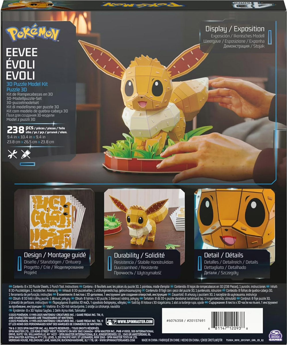Pokémon Evoli 3D-Modellbausatz aus Karton, 24 cm
