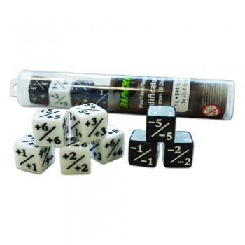 Blackfire Dice - Positive/Negative D6 Dice 16 mm (8 Dice), in Tube