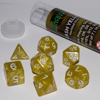 Blackfire Dice - 16mm Role Playing Dice Set - Flash Yellow (7 Dice)