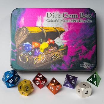 Blackfire Dice - Metal Dice Set - Dice Gem Box (7 Dice)