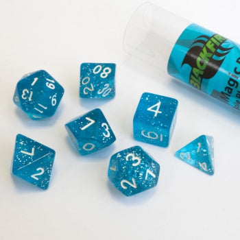 Blackfire Dice - 16mm Role Playing Dice Set - Magic Blue (7 Dice)