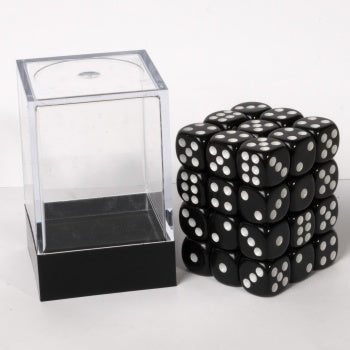 Blackfire Dice Cube - 12mm D6 36 Dice Set - Opaque Black