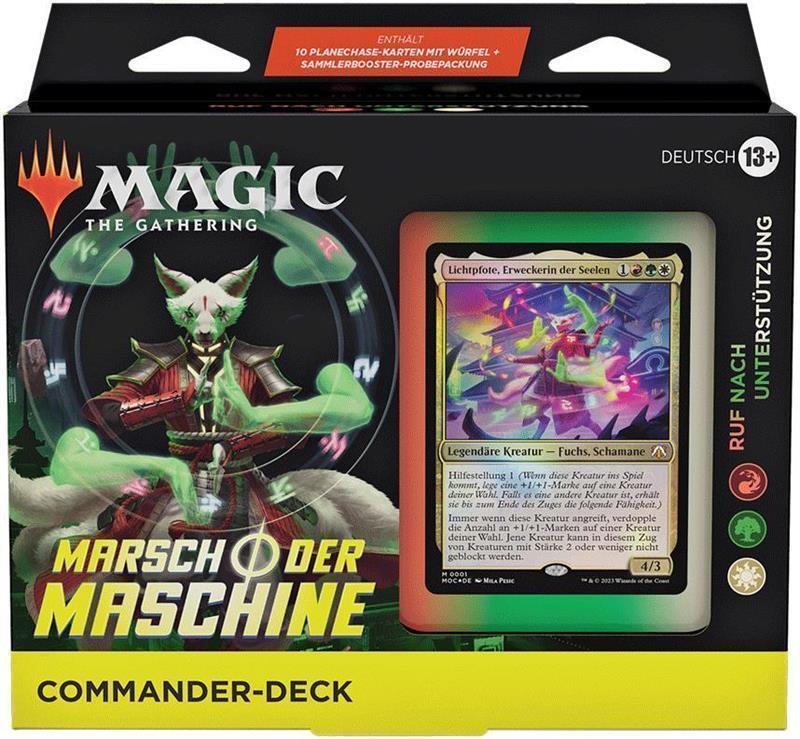 MTG - Marsch der Maschine Commander Deck (DE) Ruf nach Unterstützung (Weiß/Rot/Grün)