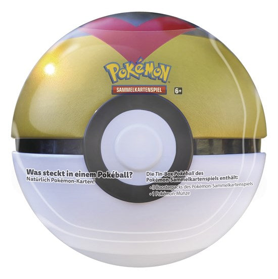 Pokemon Pokeball Tin Sommer 2021 (DE) Levelball (schwarz/gold/rotes V)