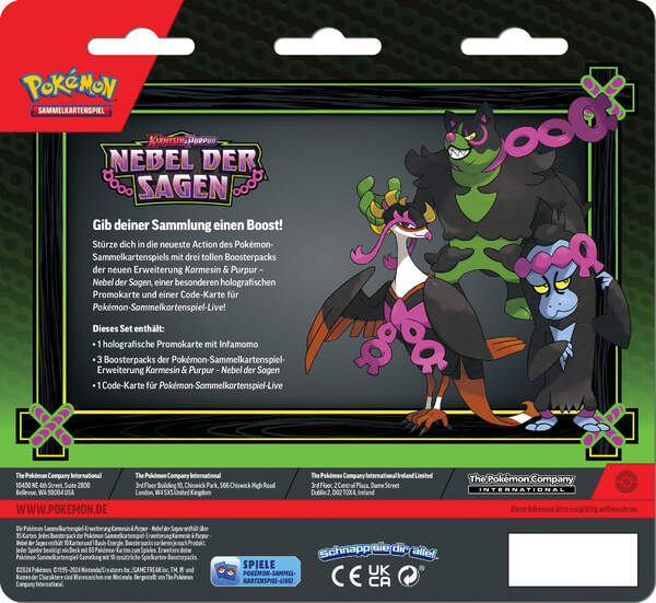 Pokemon Karmesin & Purpur 06.5 Nebel der Sagen 3-Pack Blister (DE)