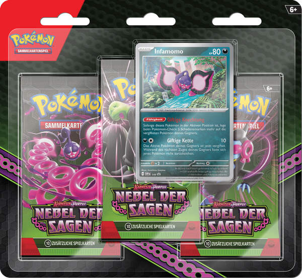 Pokemon Karmesin & Purpur 06.5 Nebel der Sagen 3-Pack Blister (DE)