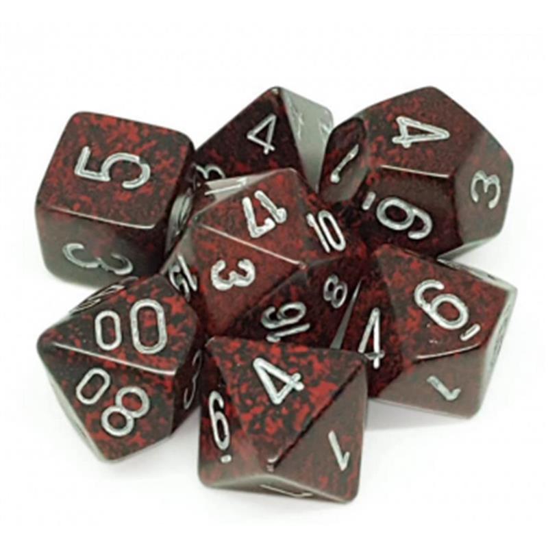 Chessex Speckled Polyhedral 7-Die Set - Silver Volcano