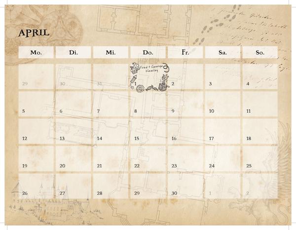 Der inoffizielle Küchenkalender für Harry Potter Fans 2022