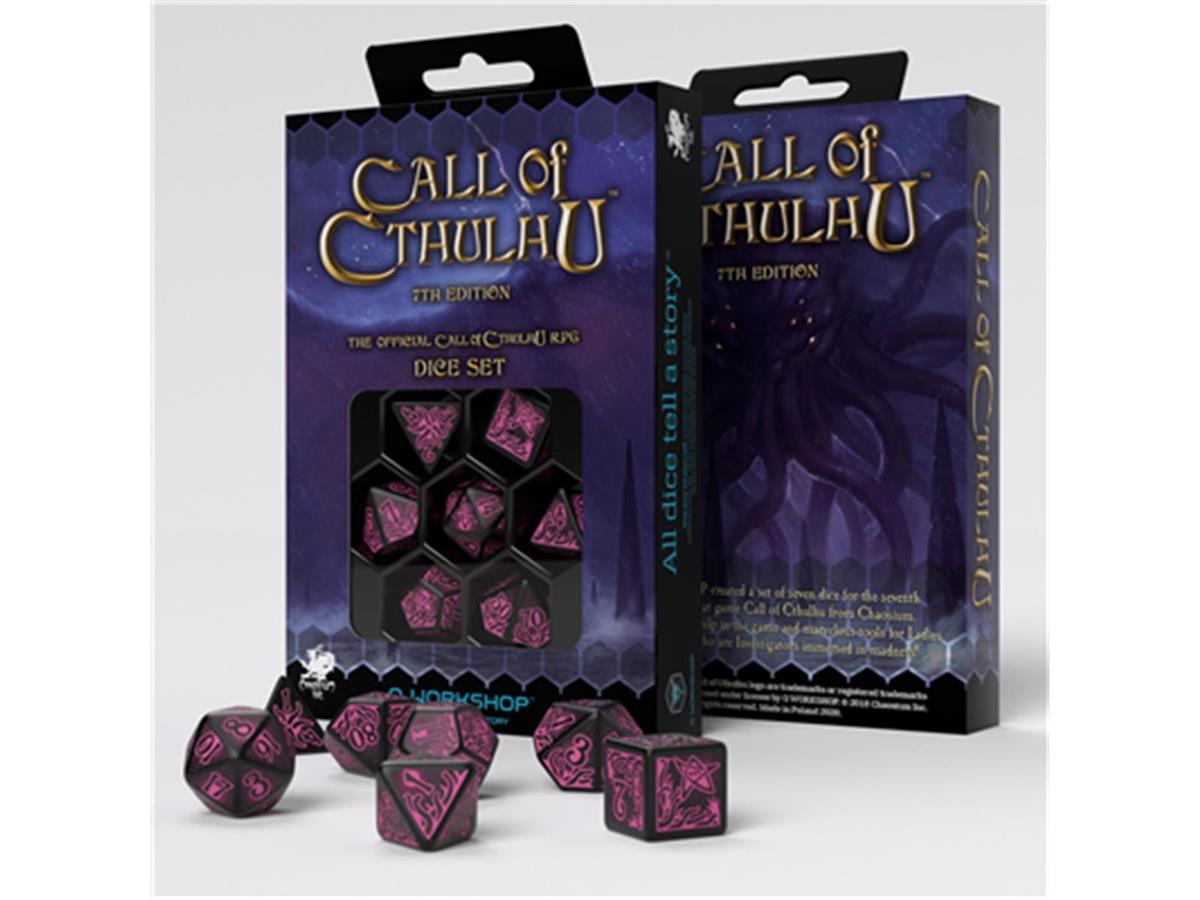 Call of Cthulhu 7th Edition Dice Set Schwarz & Magenta (7)