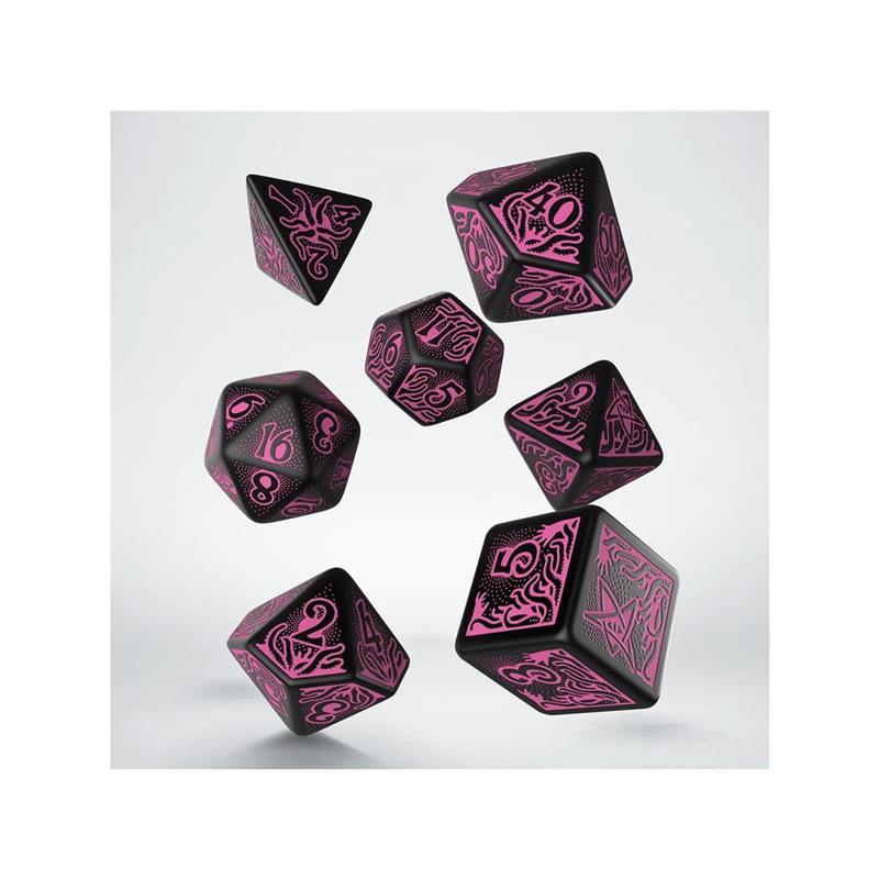 Call of Cthulhu 7th Edition Dice Set Schwarz & Magenta (7)