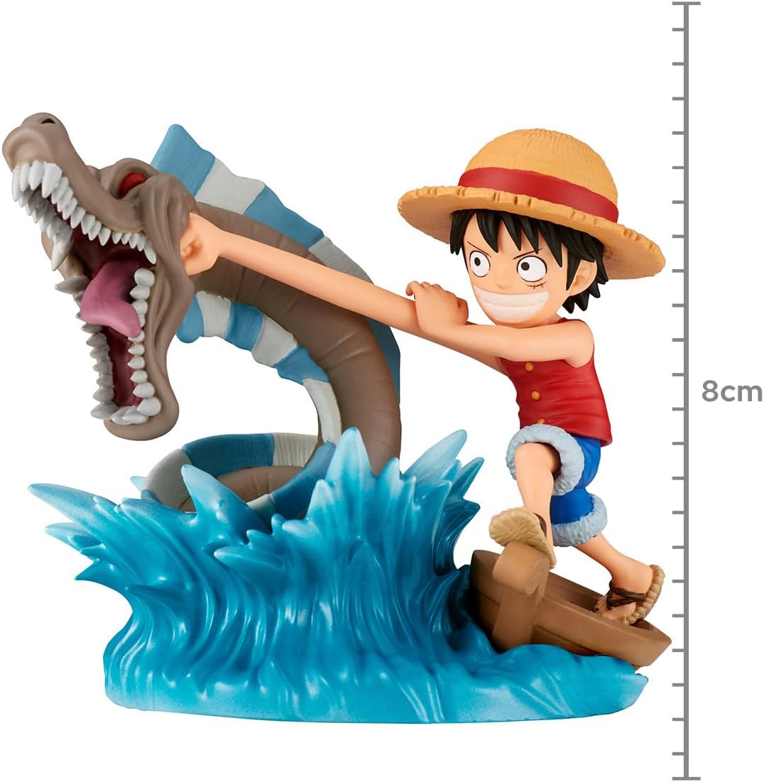 One Piece PVC Statue World Collectable Figure Log Stories Monkey D. Luffy vs. Local Sea Monster 7 cm
