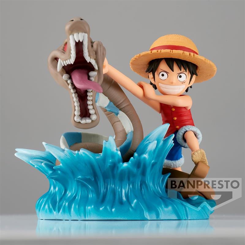 One Piece PVC Statue World Collectable Figure Log Stories Monkey D. Luffy vs. Local Sea Monster 7 cm