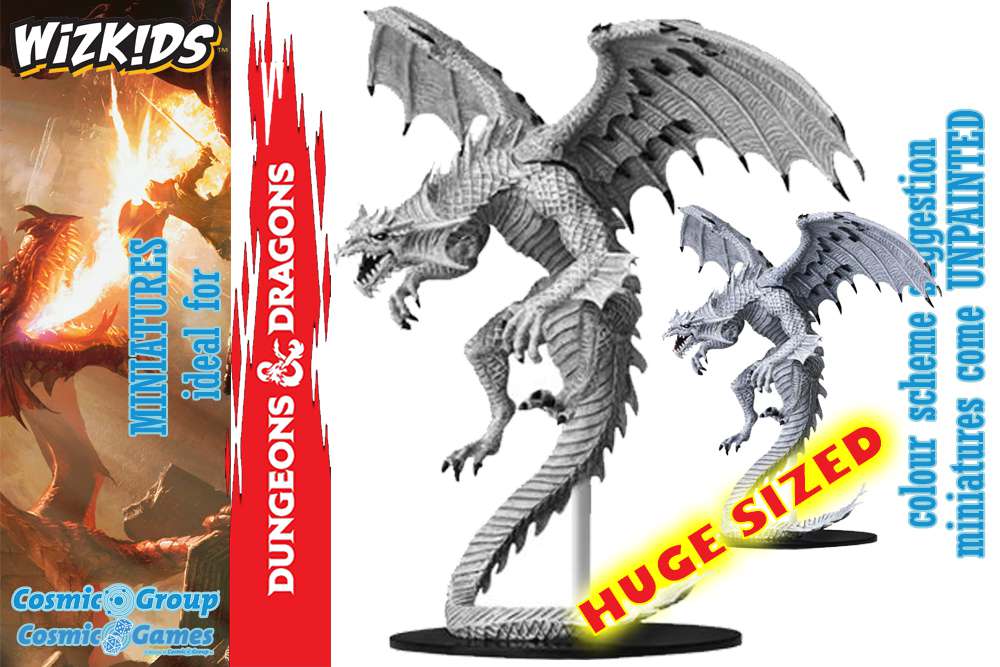 Pathfinder Deep Cuts Miniatures Gargantuan White Dragon