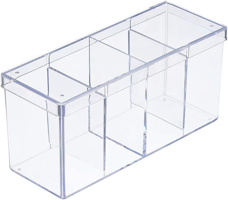 UP - 4-Compartment Card Storage Box - Clear