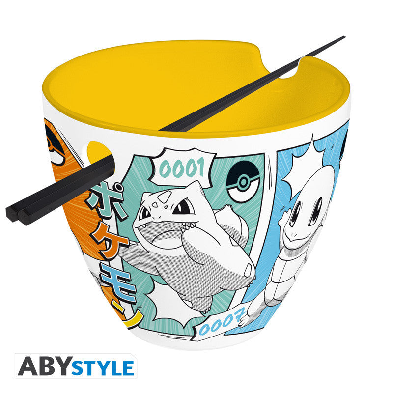 Pokémon Ramen Bowl with Chopsticks - Starter Manga