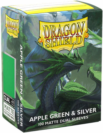 Dragon Shield Standard Sleeves - Dual Matte Apple Green & Silver (100 Sleeves)