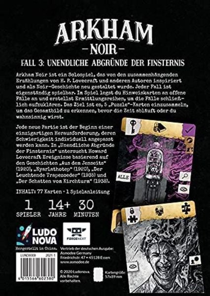 Arkham Noir – Fall 3: Unendliche Abgründe der Finsternis (DE)