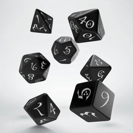 Classic RPG Schwarz/Weiß Würfelset (7)