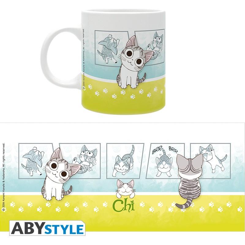 Kleine Katze Chi Tasse Pfotenabdrücke