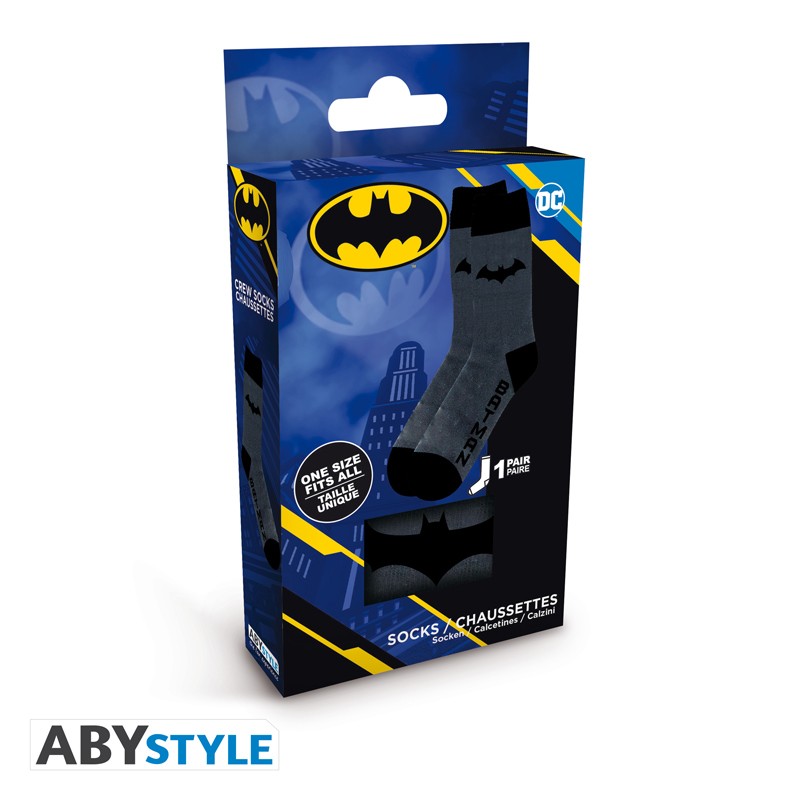 DC Comics Socks Batman Black & Grey
