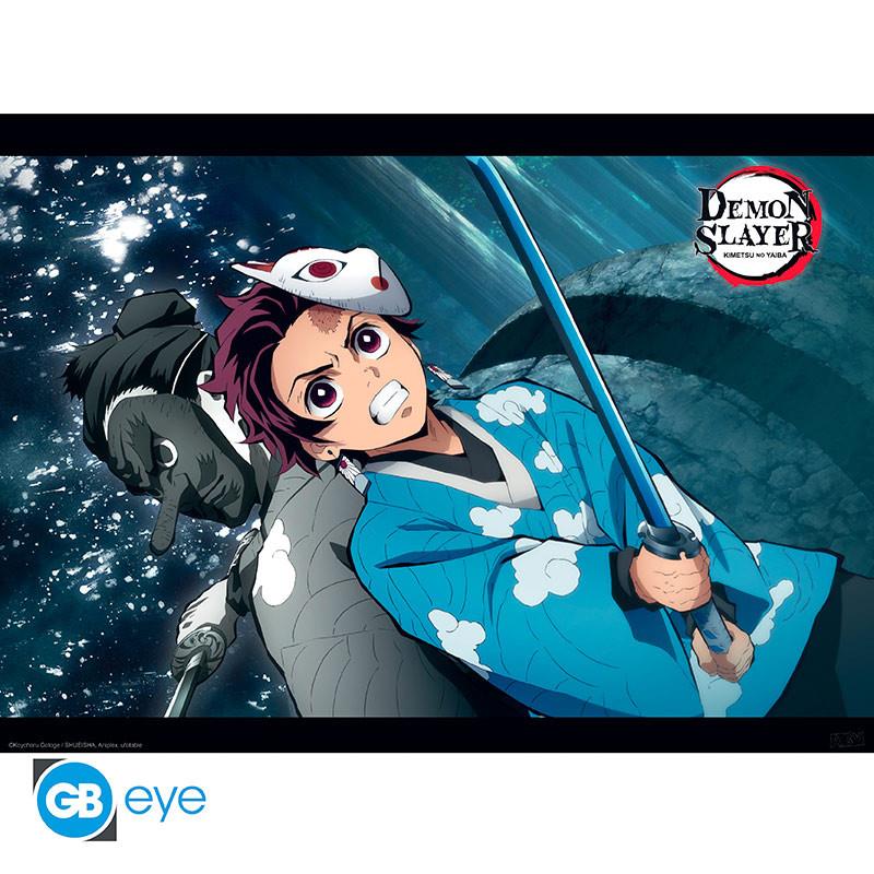 Demon Slayer Chibi-Poster "Tanjiro & Urokodaki" 52 x 38 cm