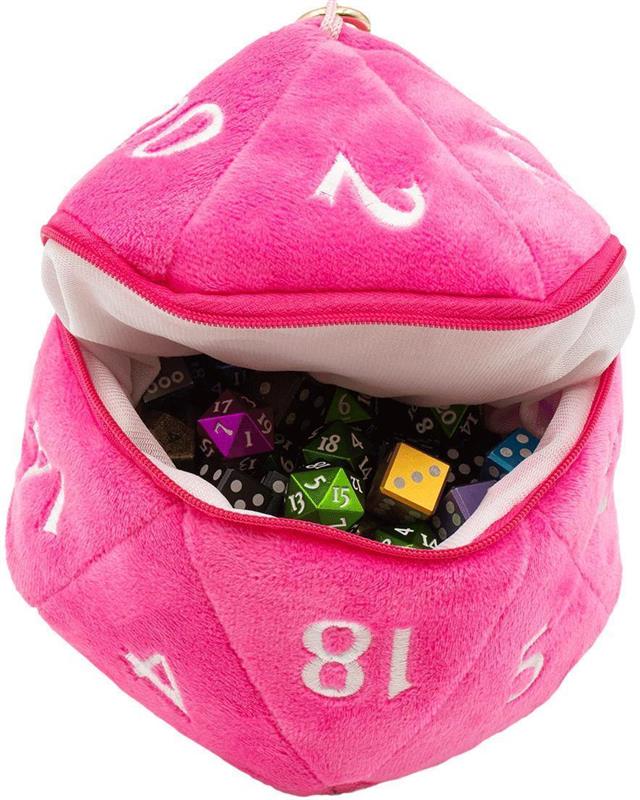 UP - D20 Plush Dice Bag - Hot Pink